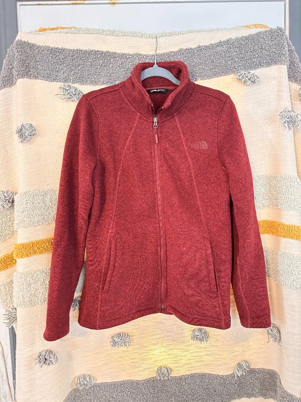 The North Face Crescent Full Zip Sweater Fleece Jacket Burgundy - Women's M